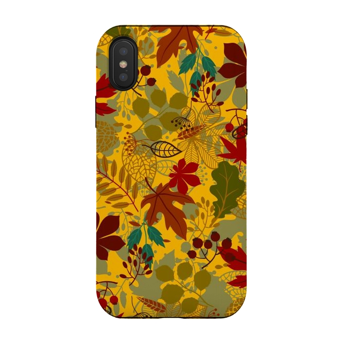 iPhone Xs / X StrongFit Leaves In Earth Tones Fall by ArtsCase