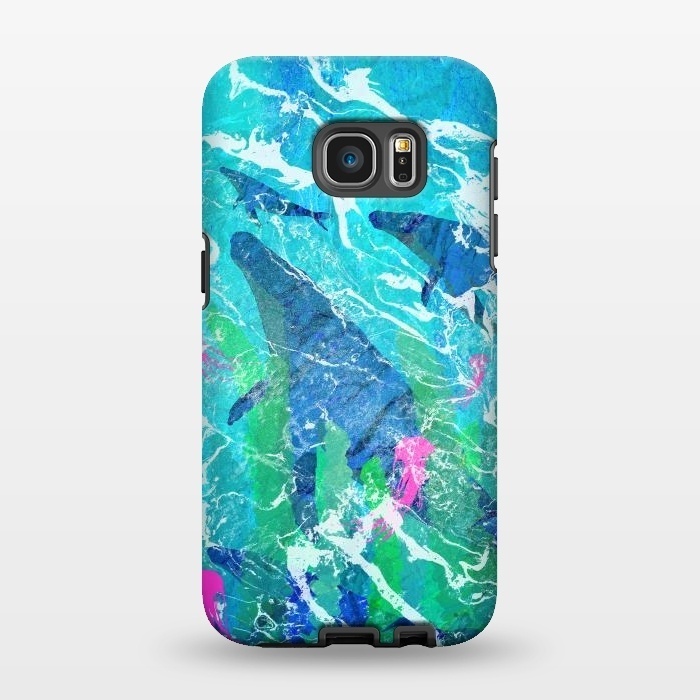 Galaxy S7 EDGE StrongFit Ocean whales by Steve Wade (Swade)