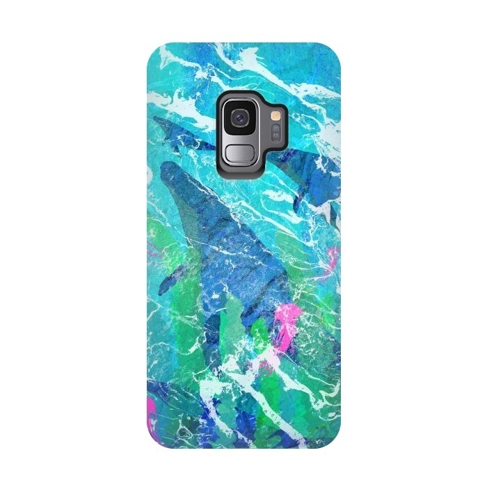 Galaxy S9 StrongFit Ocean whales by Steve Wade (Swade)