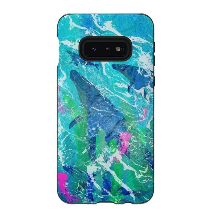 Galaxy S10e StrongFit Ocean whales by Steve Wade (Swade)