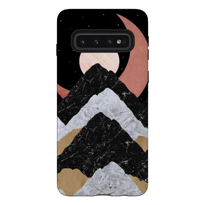 Galaxy S10 StrongFit The crescent moon by Steve Wade (Swade)