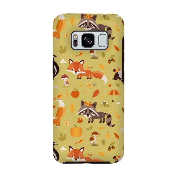 Galaxy S8 StrongFit Red Fox And Raccoon In Autumn by ArtsCase
