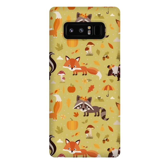 Galaxy Note 8 StrongFit Red Fox And Raccoon In Autumn by ArtsCase