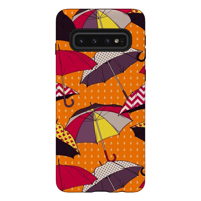 Galaxy S10 StrongFit Beautiful Umbrellas For Autumn by ArtsCase