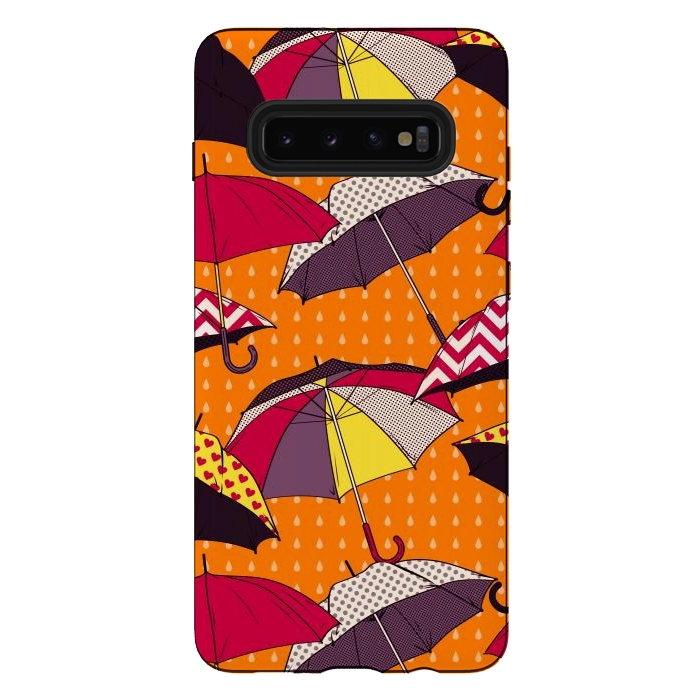 Galaxy S10 plus StrongFit Beautiful Umbrellas For Autumn by ArtsCase