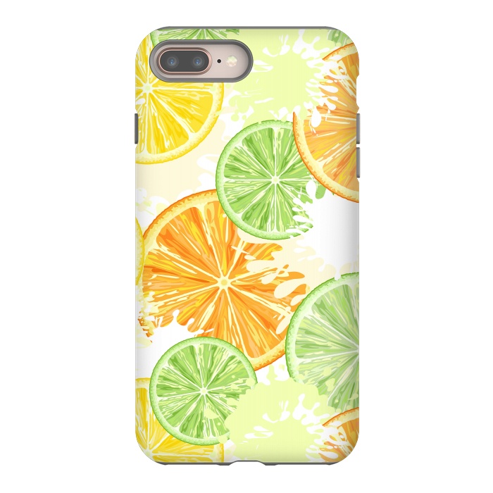 iPhone 7 plus StrongFit Citrus Watercolors Fresh Summer Pattern by BluedarkArt