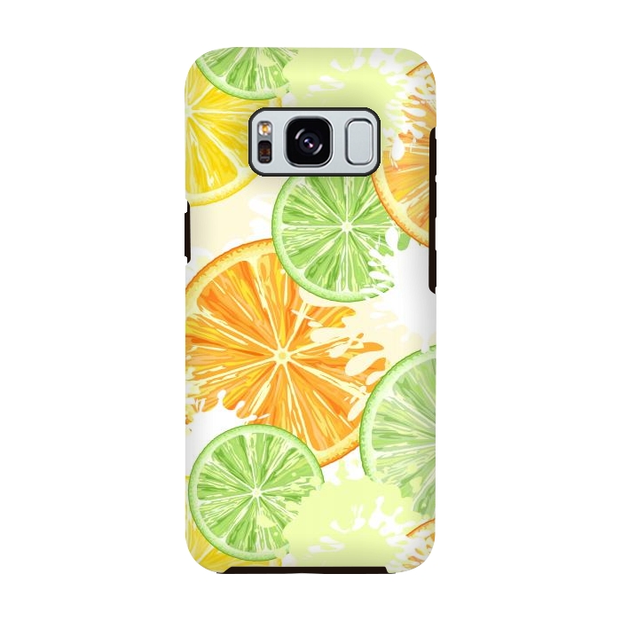 Galaxy S8 StrongFit Citrus Watercolors Fresh Summer Pattern by BluedarkArt