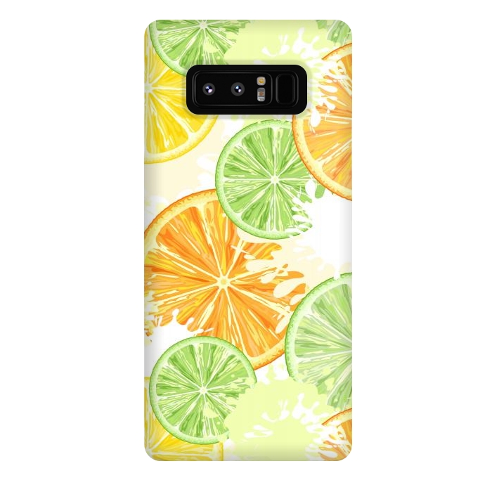 Galaxy Note 8 StrongFit Citrus Watercolors Fresh Summer Pattern by BluedarkArt