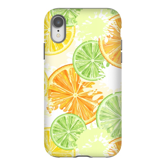 iPhone Xr StrongFit Citrus Watercolors Fresh Summer Pattern by BluedarkArt