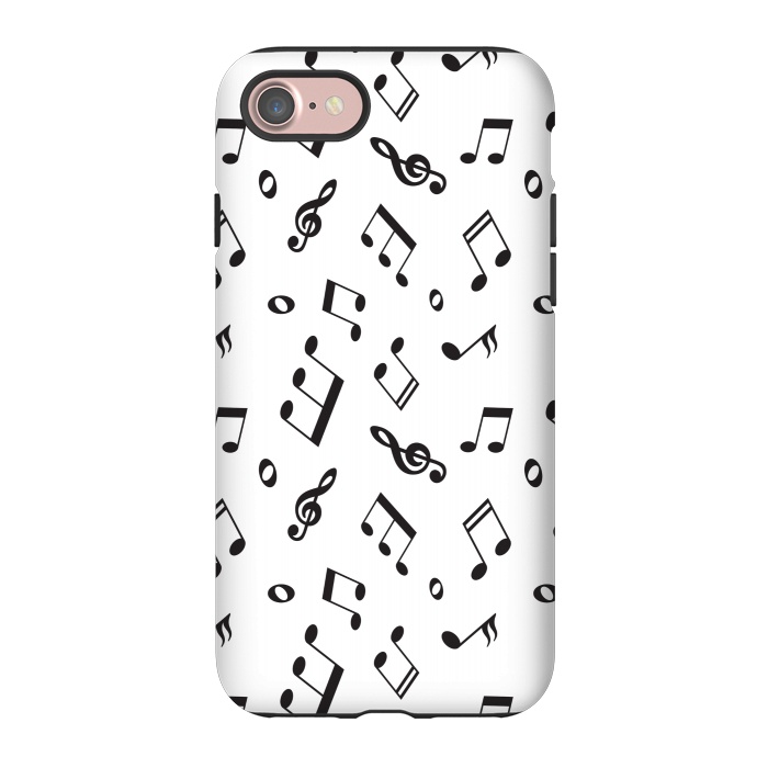 iPhone 7 StrongFit BLACK AND WHITE MUSICAL PATTERN by MALLIKA