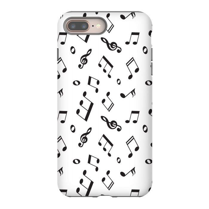 iPhone 7 plus StrongFit BLACK AND WHITE MUSICAL PATTERN by MALLIKA