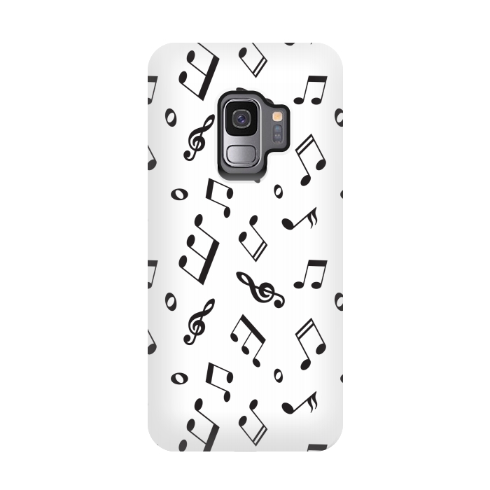 Galaxy S9 StrongFit BLACK AND WHITE MUSICAL PATTERN by MALLIKA