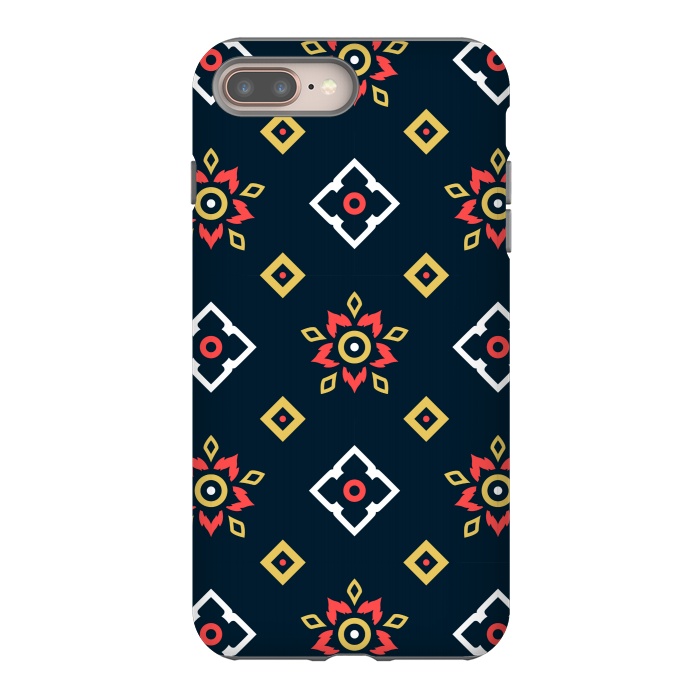 iPhone 7 plus StrongFit BLACK RED ETHNIC PATTERN by MALLIKA