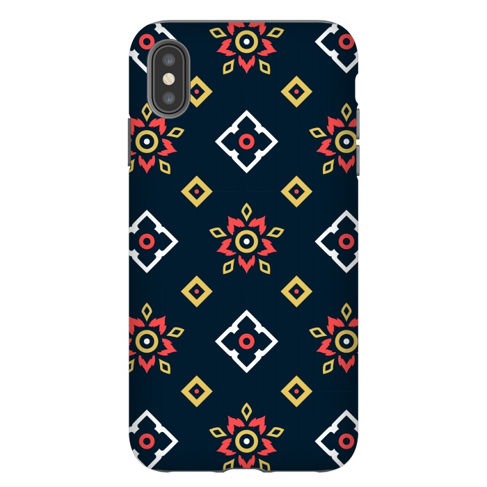 iPhone Xs Max StrongFit BLACK RED ETHNIC PATTERN by MALLIKA