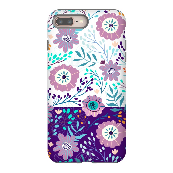 iPhone 7 plus StrongFit Happy Purple Flowers For Summer by ArtsCase