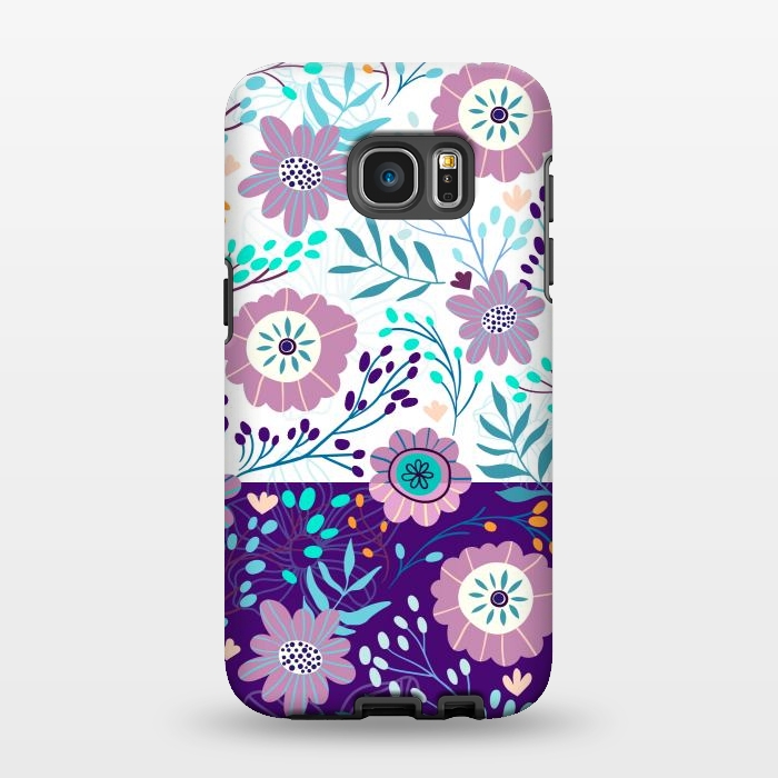 Galaxy S7 EDGE StrongFit Happy Purple Flowers For Summer by ArtsCase