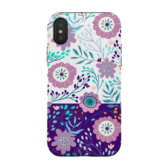 iPhone Xs / X StrongFit Happy Purple Flowers For Summer by ArtsCase