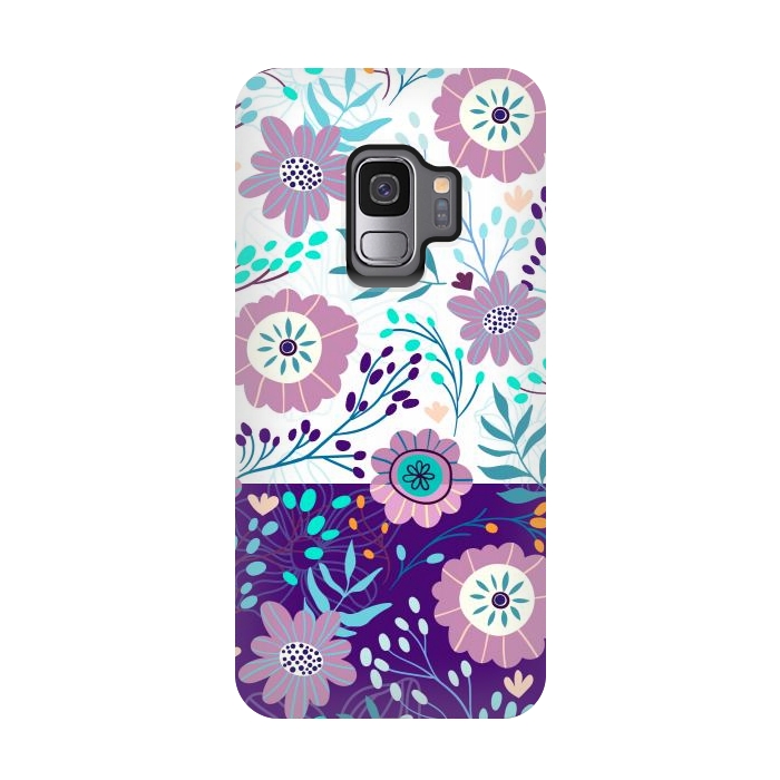 Galaxy S9 StrongFit Happy Purple Flowers For Summer by ArtsCase
