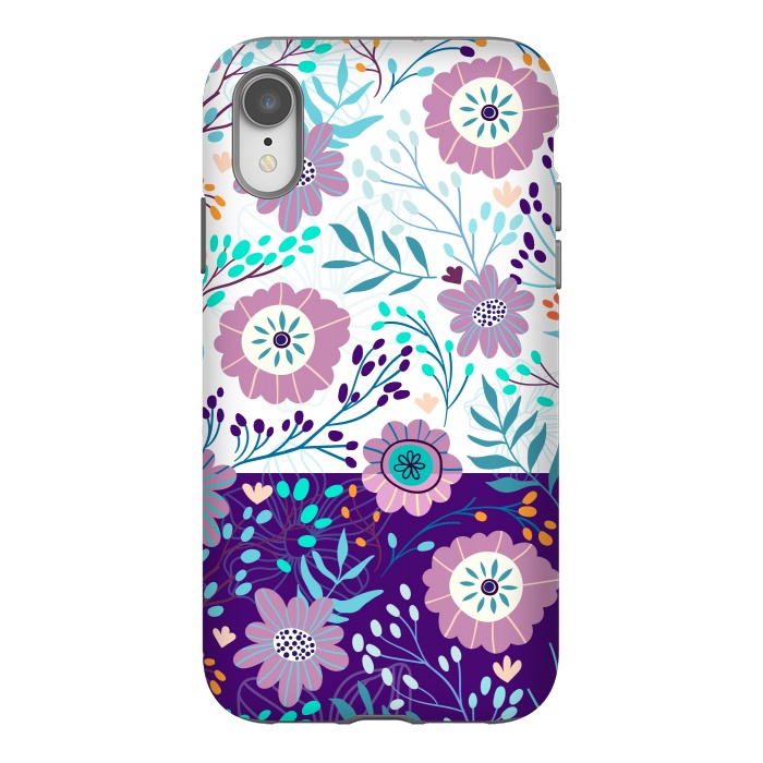 iPhone Xr StrongFit Happy Purple Flowers For Summer by ArtsCase