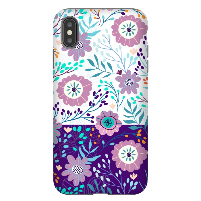 iPhone Xs Max StrongFit Happy Purple Flowers For Summer by ArtsCase