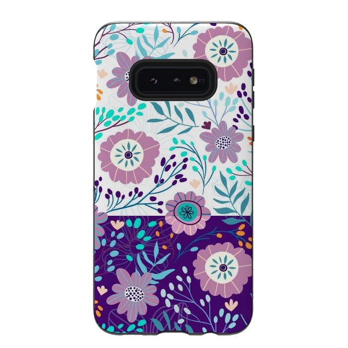 Galaxy S10e StrongFit Happy Purple Flowers For Summer by ArtsCase