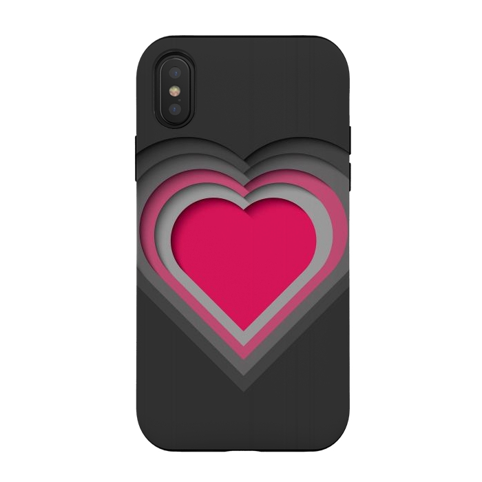 iPhone Xs / X StrongFit Paper Cutout Heart 012 by Jelena Obradovic