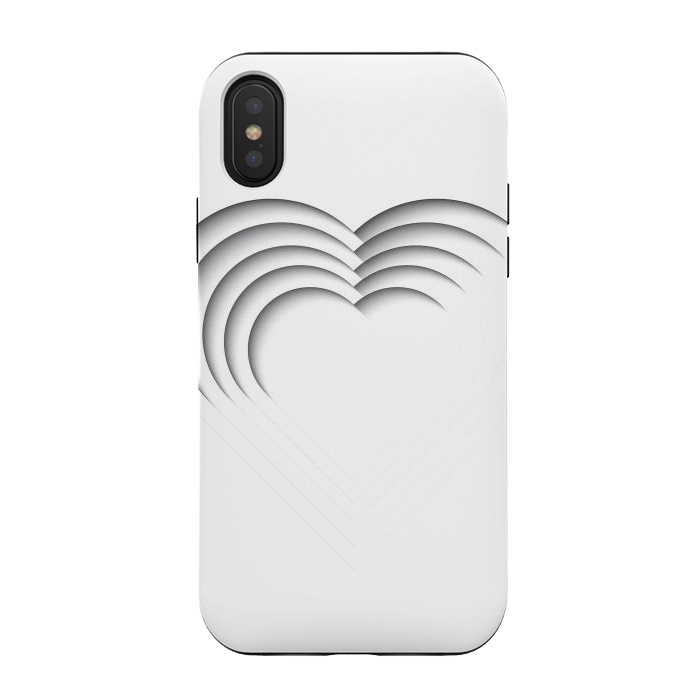 iPhone Xs / X StrongFit Paper Cutout Heart 013 by Jelena Obradovic