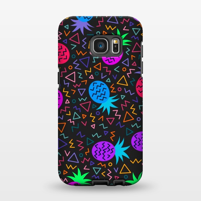 Galaxy S7 EDGE StrongFit pineapples in neon for summer by ArtsCase
