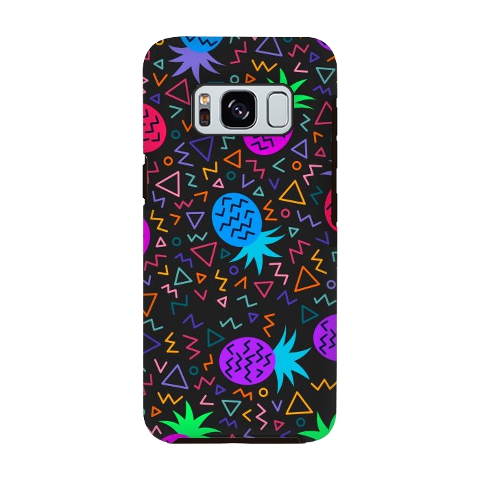 Galaxy S8 StrongFit pineapples in neon for summer by ArtsCase
