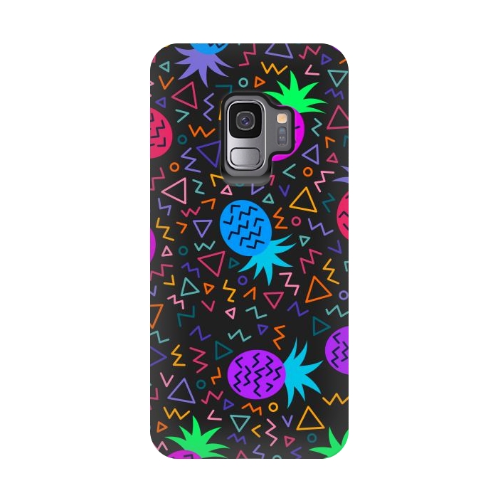 Galaxy S9 StrongFit pineapples in neon for summer by ArtsCase