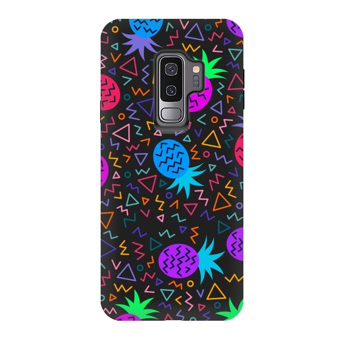 Galaxy S9 plus StrongFit pineapples in neon for summer by ArtsCase