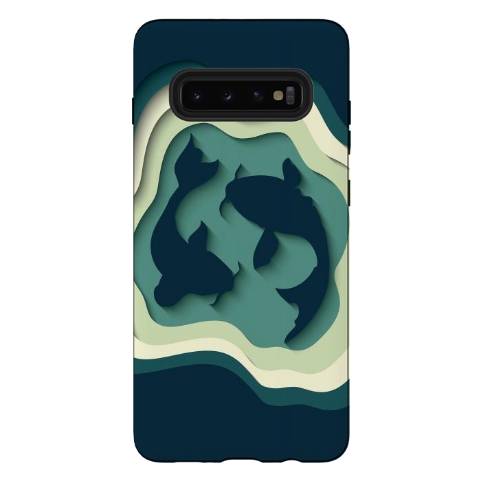 Galaxy S10 plus StrongFit Paper Cutout Koi Fish 016 by Jelena Obradovic