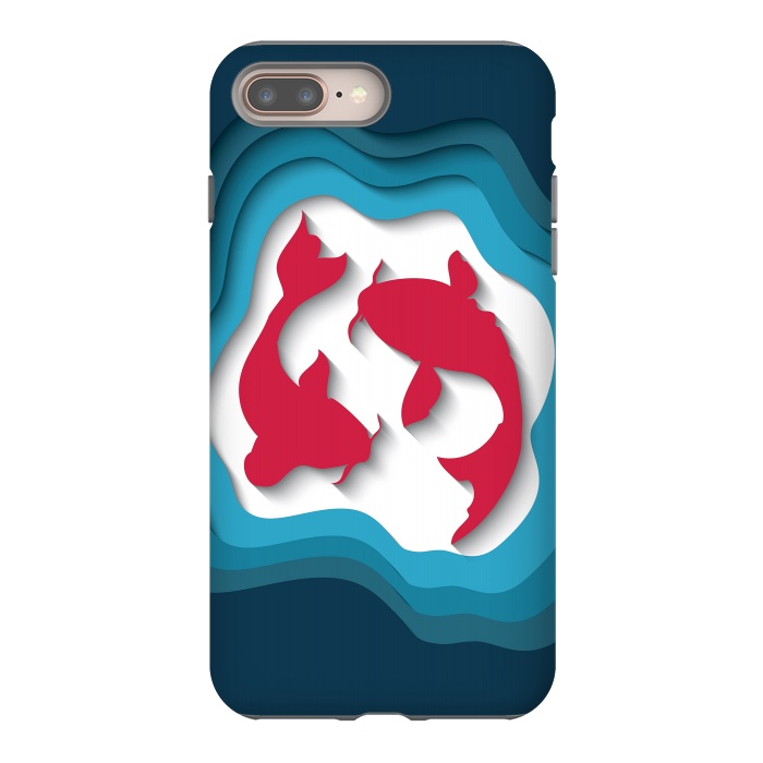 iPhone 7 plus StrongFit Paper Cutout Koi Fish 017 by Jelena Obradovic