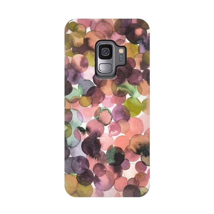 Galaxy S9 StrongFit Overlapped Watercolor Pale Dots by Ninola Design