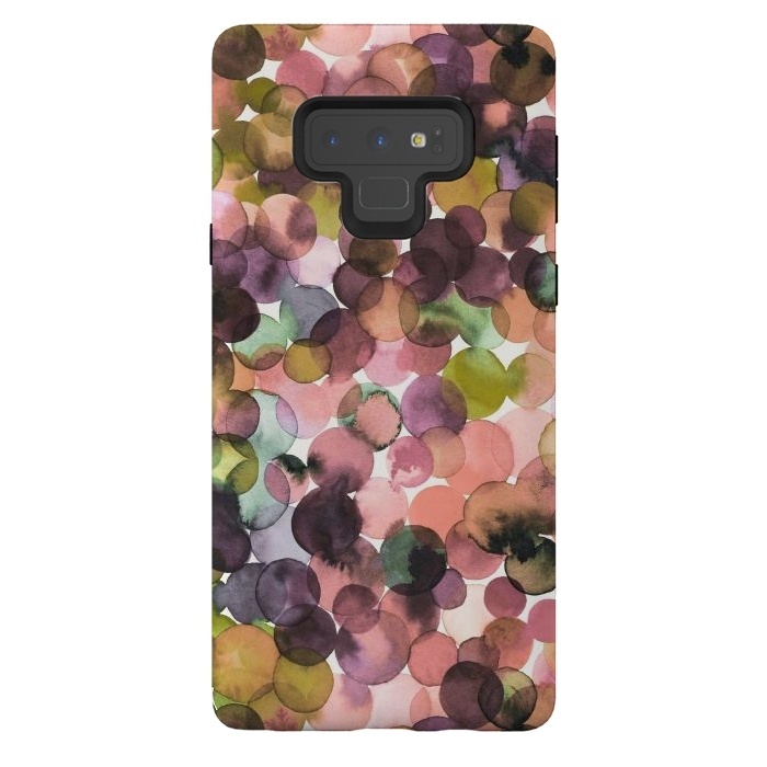 Galaxy Note 9 StrongFit Overlapped Watercolor Pale Dots by Ninola Design
