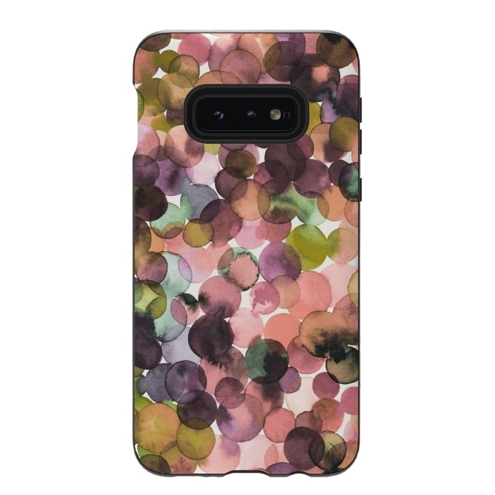 Galaxy S10e StrongFit Overlapped Watercolor Pale Dots by Ninola Design