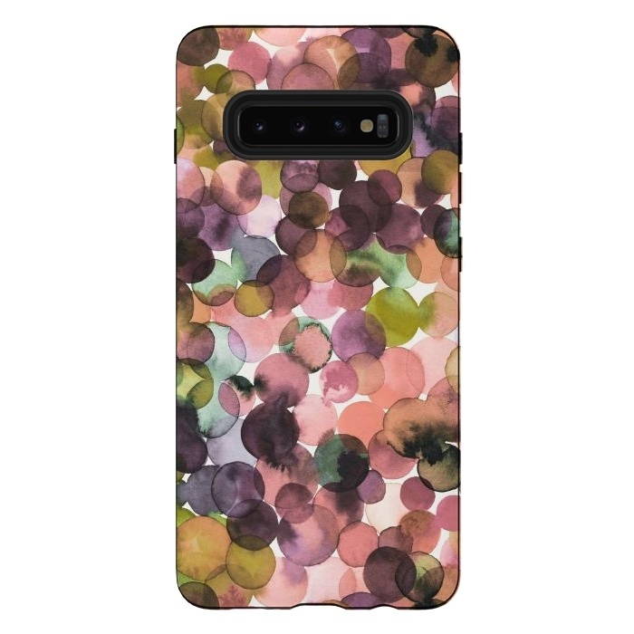 Galaxy S10 plus StrongFit Overlapped Watercolor Pale Dots by Ninola Design