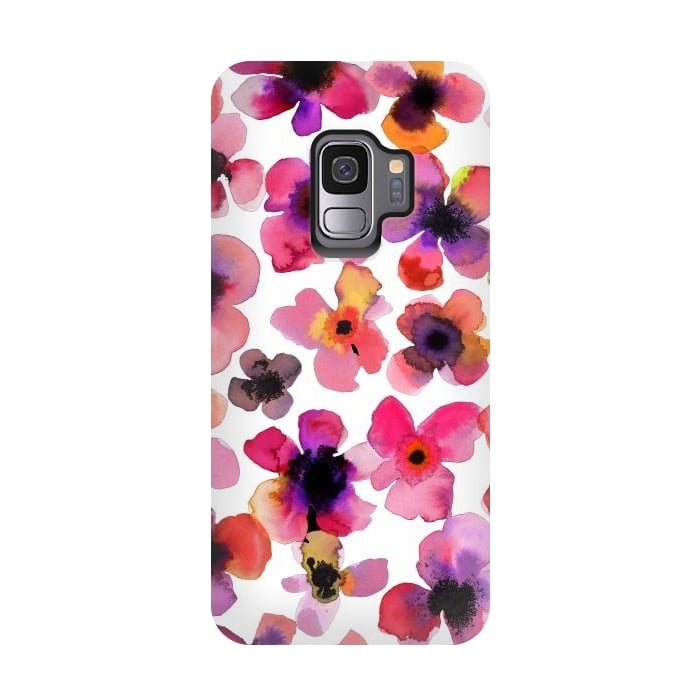 Galaxy S9 StrongFit Happy Sweet Vibrant Flowers by Ninola Design