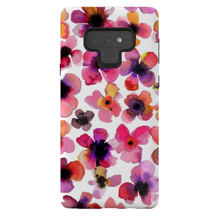 Galaxy Note 9 StrongFit Happy Sweet Vibrant Flowers by Ninola Design