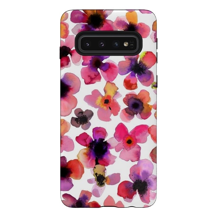 Galaxy S10 StrongFit Happy Sweet Vibrant Flowers by Ninola Design