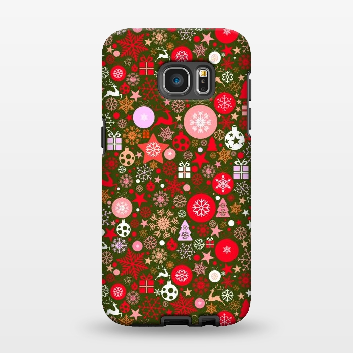 Galaxy S7 EDGE StrongFit Christmas Decorative Backdrops by ArtsCase