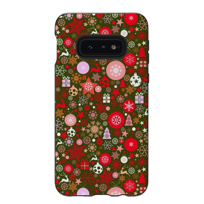 Galaxy S10e StrongFit Christmas Decorative Backdrops by ArtsCase