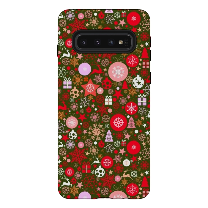 Galaxy S10 StrongFit Christmas Decorative Backdrops by ArtsCase