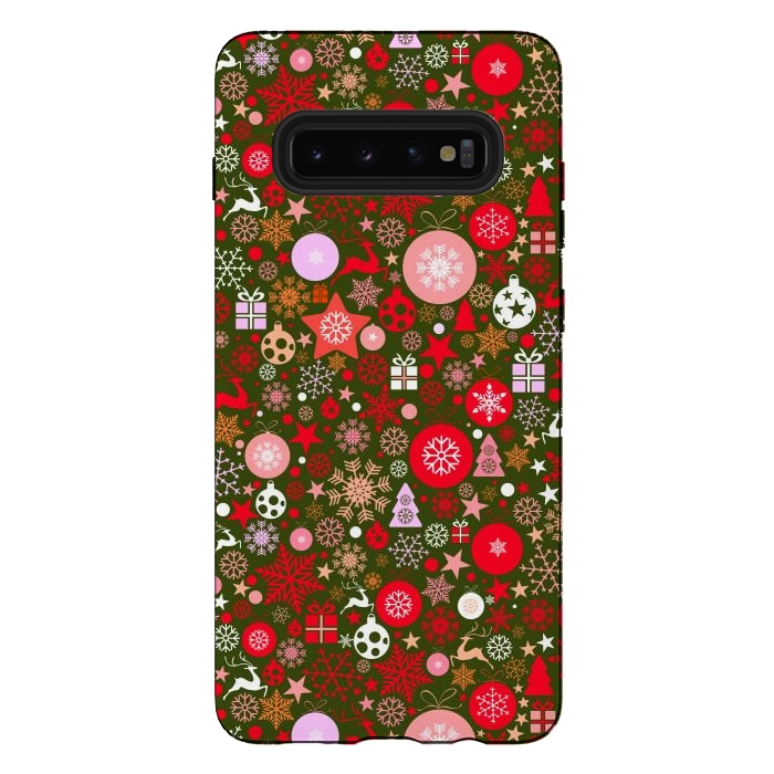 Galaxy S10 plus StrongFit Christmas Decorative Backdrops by ArtsCase