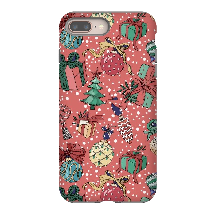 iPhone 7 plus StrongFit Snow Falls And Presents At Christmas by ArtsCase