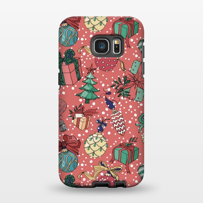 Galaxy S7 EDGE StrongFit Snow Falls And Presents At Christmas by ArtsCase