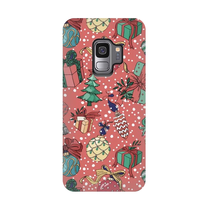 Galaxy S9 StrongFit Snow Falls And Presents At Christmas by ArtsCase