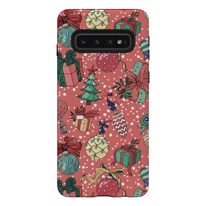 Galaxy S10 StrongFit Snow Falls And Presents At Christmas by ArtsCase