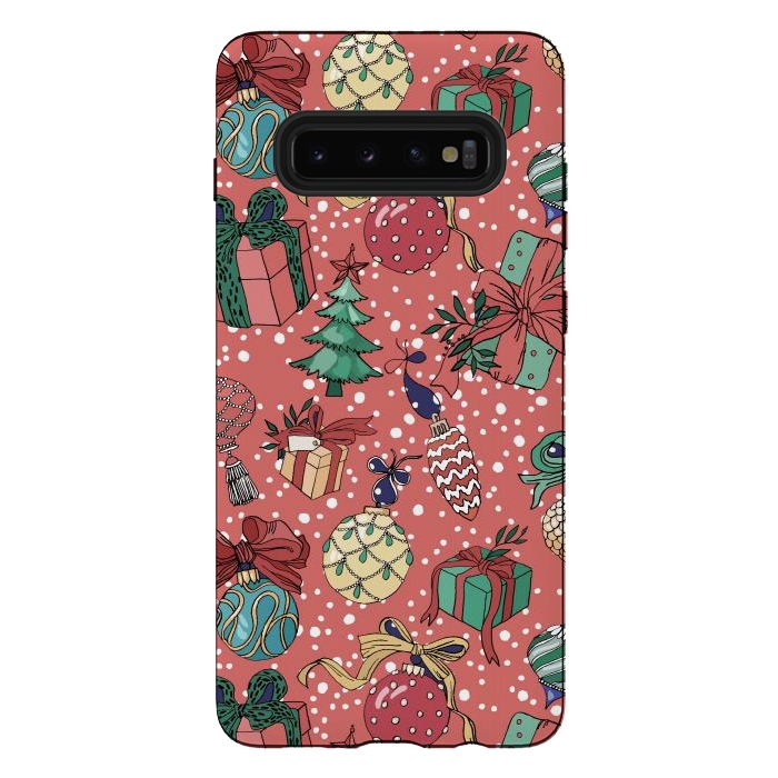 Galaxy S10 plus StrongFit Snow Falls And Presents At Christmas by ArtsCase