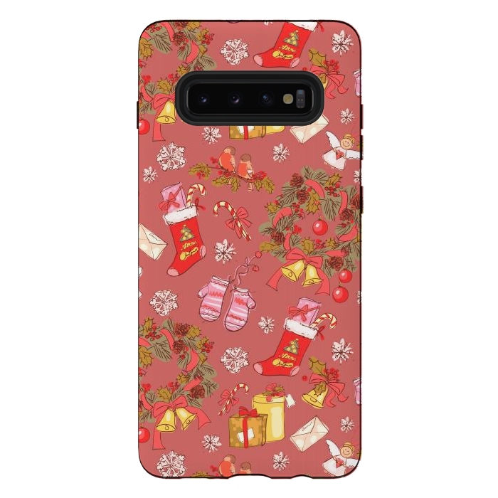 Galaxy S10 plus StrongFit Christmas Vintage Style by ArtsCase